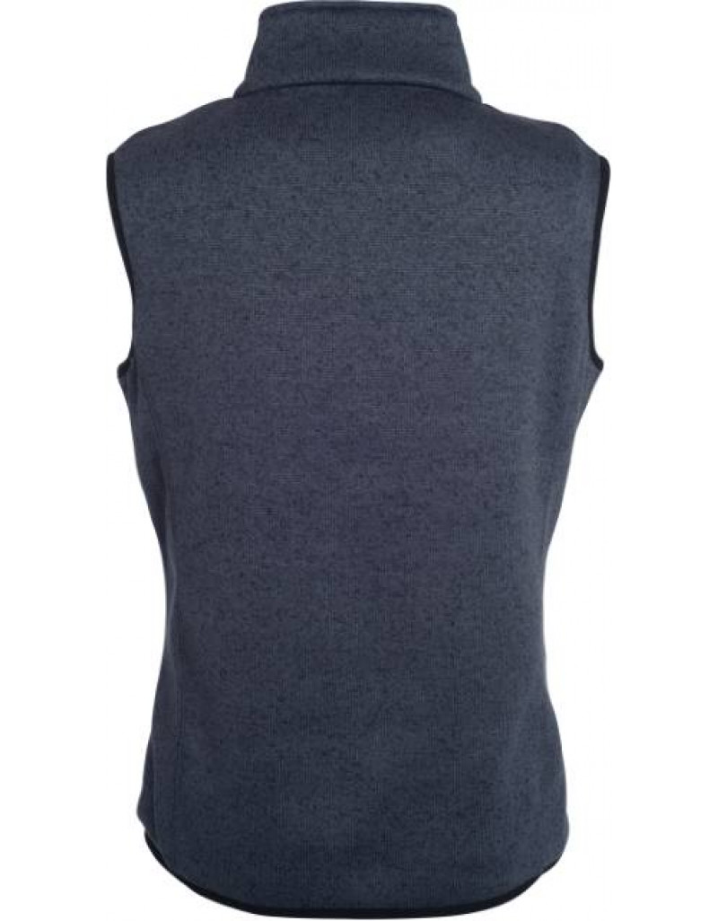 Vestă tricotată din fleece pentru femei cu guler ridicat